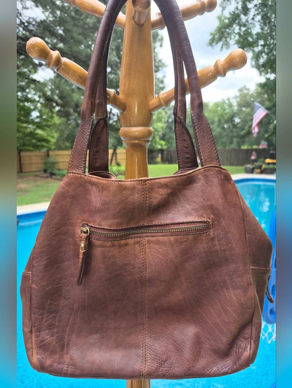 100% Leather BOHO Top Shoulder Bag W/ Intricate Mandala Cutout